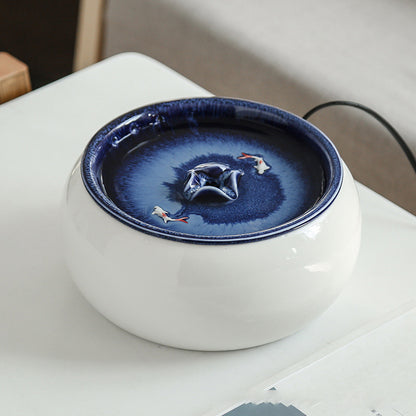 Color: Blue, Electrical outlet: USB heating - Water Circulation Cat Automatic Drinking Fountain