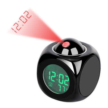 Color: Black - LED Projection Alarm Clock Report Clock Voice Report Clock