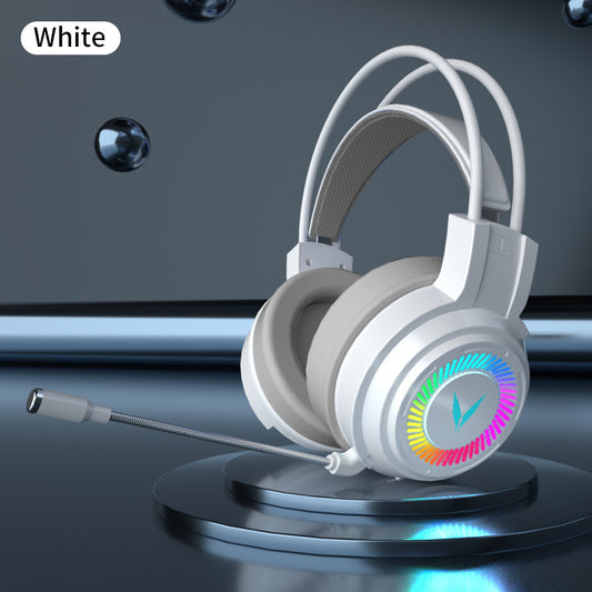 Color: White, style: 3.5MM - Computer Headphone Channel Eat Chicken Wired Headset Game Headset With Microphone