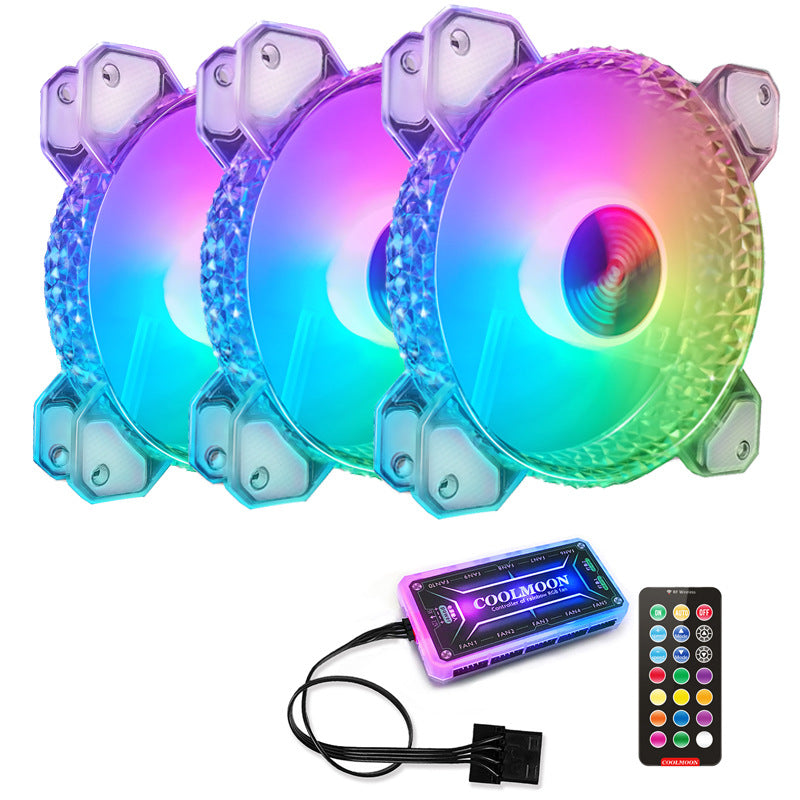 Color: D - Cool Diamond Rgb Fan 12Cm Silent Diamond Aperture Computer Magic Argb Motherboard Synchronous Chassis Fan