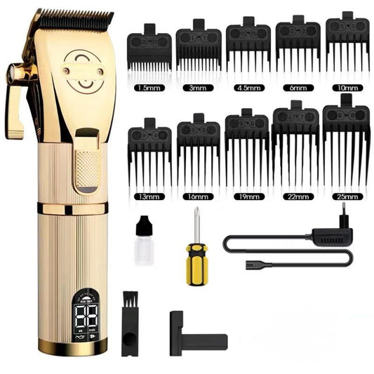 Color: Gold 2, Electrical outlet: 220V US - Hair-Cutting-Machine Barbershop-Cutter Cordless Gold