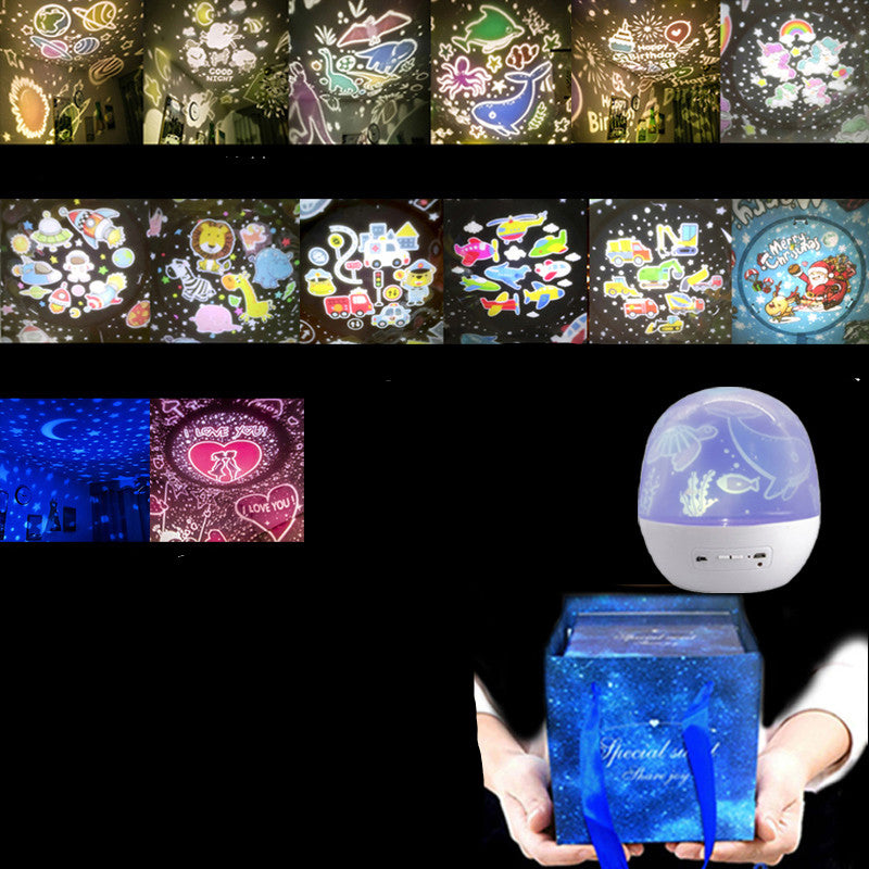 Color: 1style - Romantic Starry Sky Light Projector Small Night Light Dreamy Gypsophila Revolving