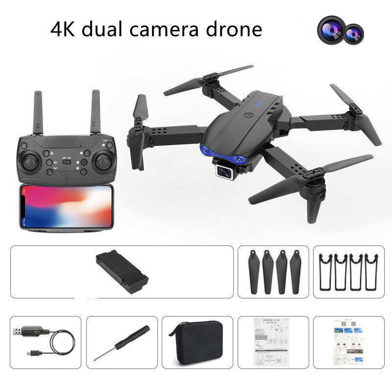 Color: Black. Dual 4k cameras - Long Battery Life Of Dual-camera Quadcopter