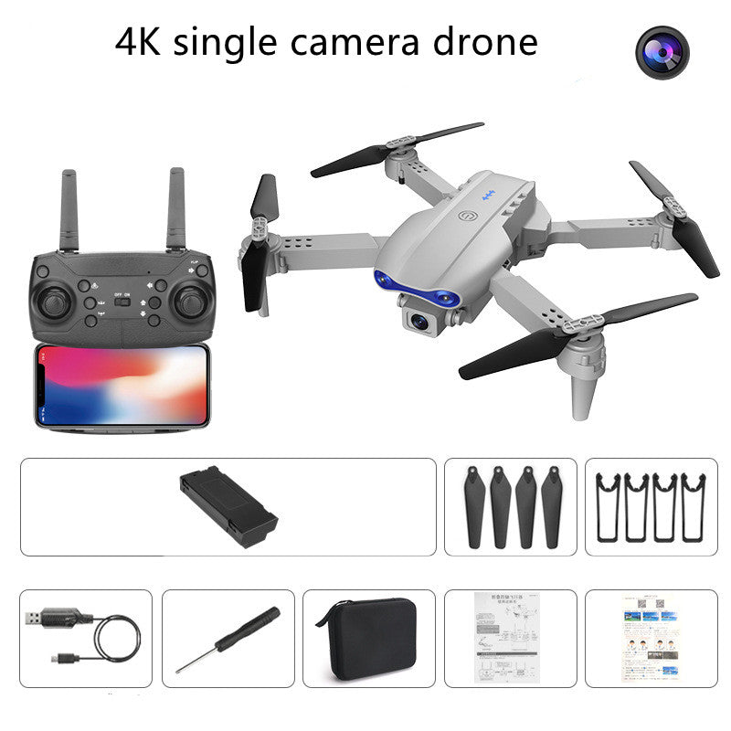 Color: Gray. Single 4k camera - Long Battery Life Of Dual-camera Quadcopter