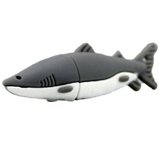 Color: Grey, capacity: 64GB - Cartoon Shark USB Flash Drive Creative Simulation Animation USB Flash Drive 8g16g Marine Animals