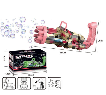 Color: Camouflage powder, style: With bubble liquid - Semi-Automatic Children'S Electric Bubble Machine Toy