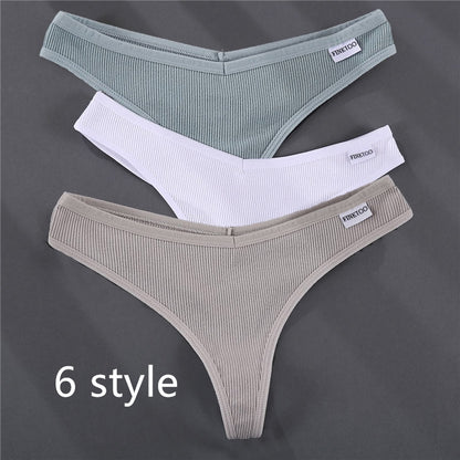 Color: 6.style, Size: L - Ladies Thong Briefs Low Waist High Slit