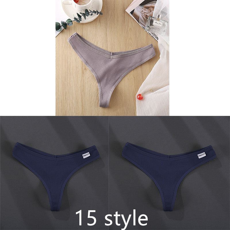 Color: 15.style, Size: L - Ladies Thong Briefs Low Waist High Slit