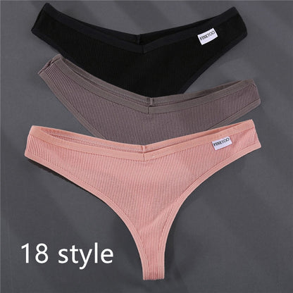 Color: 18.style, Size: L - Ladies Thong Briefs Low Waist High Slit