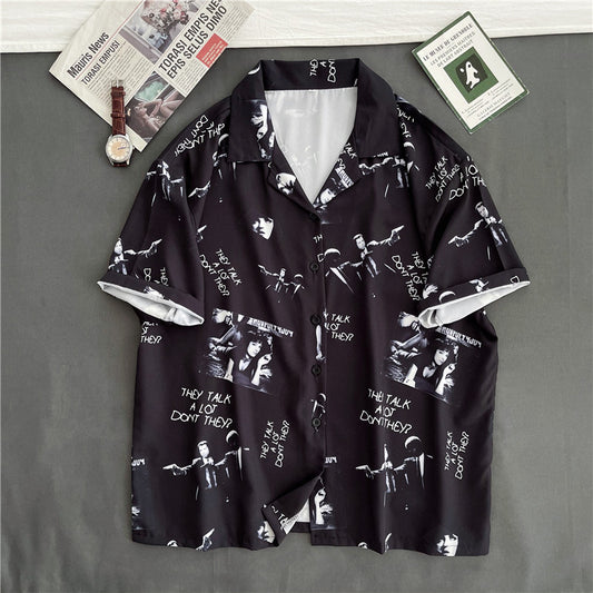 style: E, Size: XL - Student Couple All-match Korean Style Trendy Shirt