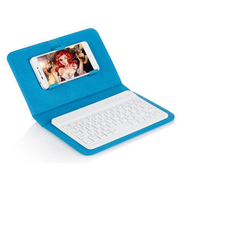 Color: Sky Blue - Compatible with Apple , Mobile phone Bluetooth keyboard holster