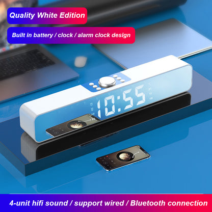 Color: 1A, power: USB - Mirror Sound Blaster Wireless Bluetooth Clock Speaker Radio Audio