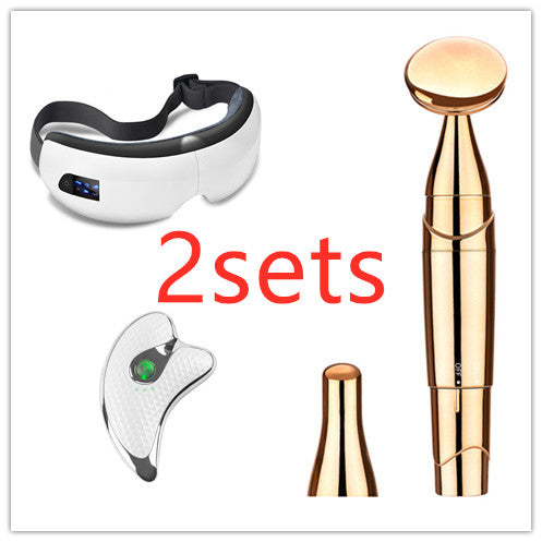 format: Pearl White 2sets - Bluetooth Music Eye Massager Air Pressure Hot Compress Dark Circles Eye Care