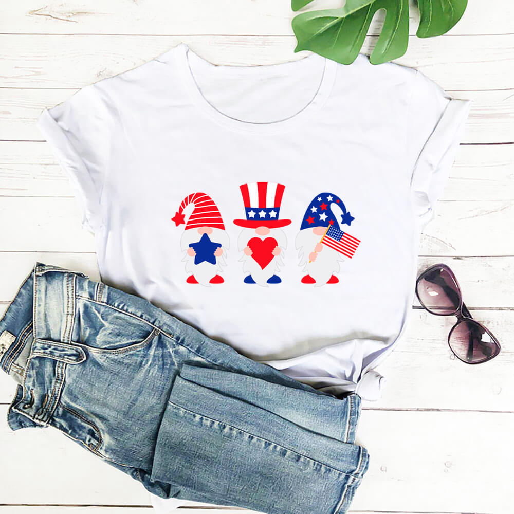 Color: White, Size: L - Christmas Hat Star Love Pattern Color Printing
