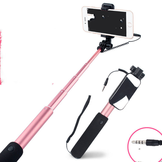 Color: Oro rosa, Modelo: Android - Compatible con Apple, Selfie Stick Teléfono móvil Selfie Stick Aleación de aluminio