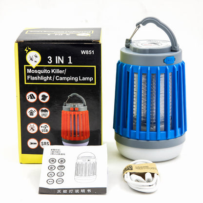 Color: Blue USB charging - Portable Electric Mosquito Killer Lamp Household Mosquito Killer Artifact