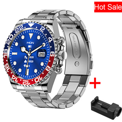 Color: Blue red - Smartwatch Bluetooth Heart Rate And Blood Pressure Detection Smartwatch