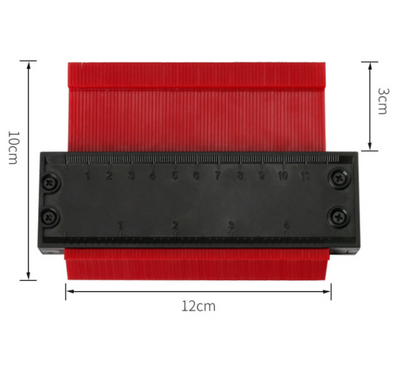 Color: Red, Size: 10inch, style: Widen lock - 5 10 Inch Contour Gauge Template Plastic Measuring Contour Gauge Duplicator Tiles Edge Shaping Measure Ruler Measuring Tool