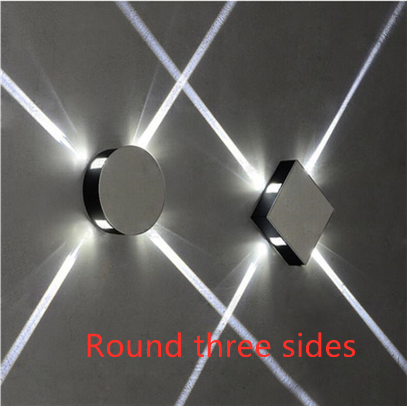 Color: White, Size: Round 9w - Modern simple square round LED aluminum wall light