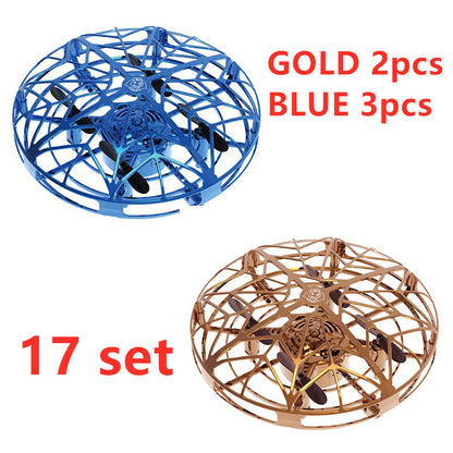 Color: 17 set - Flying Helicopter Mini Drone UFO RC Drone Infraed Induction Aircraft