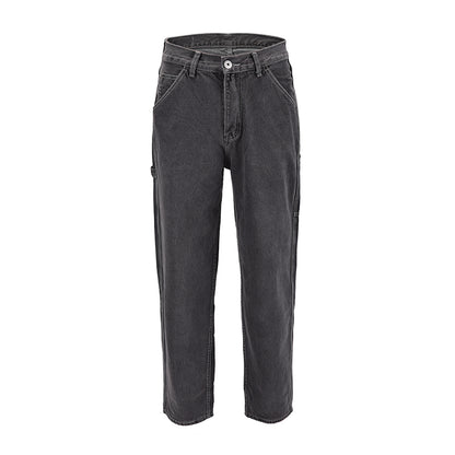 Gray loose fat jeans