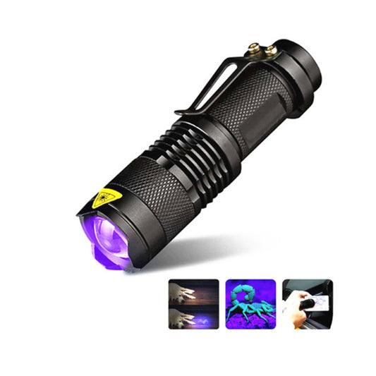 Color: Black, style: 365nm - 395nm 365nm flashlight detection light