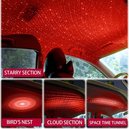 Style: 4pcs set Red - Car star sky top atmosphere light