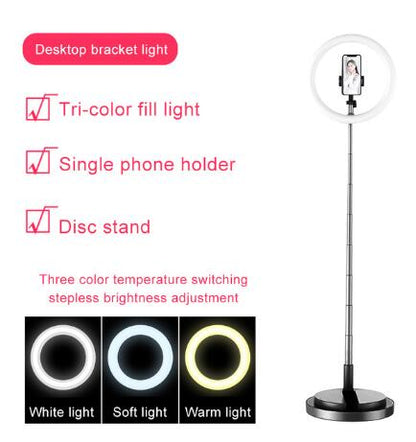 Color: Black - Selfie Ring Light LED Portable For Youtube Vlog Live Photo