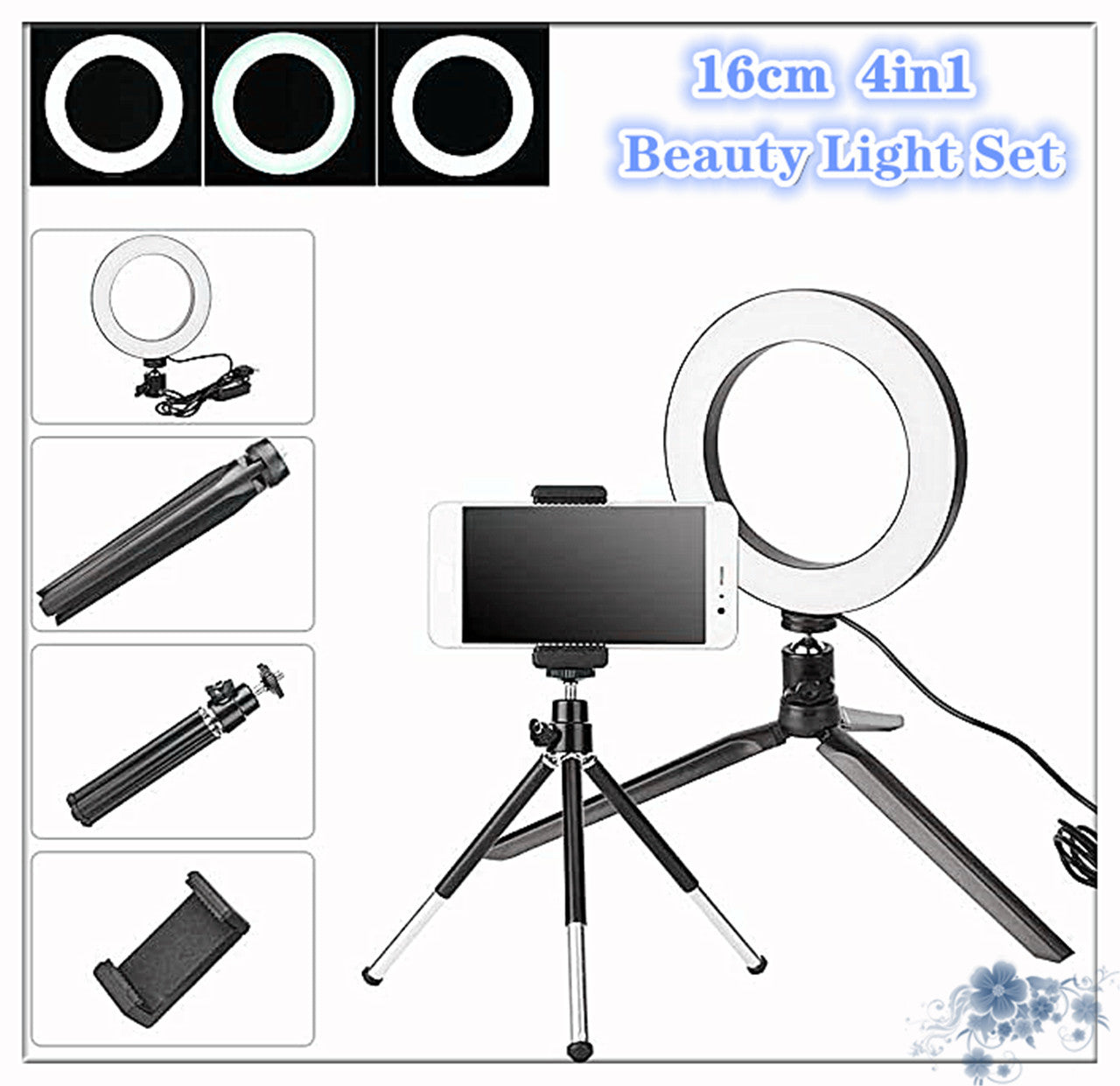 Desktop live tripod 360? rotatable ring light