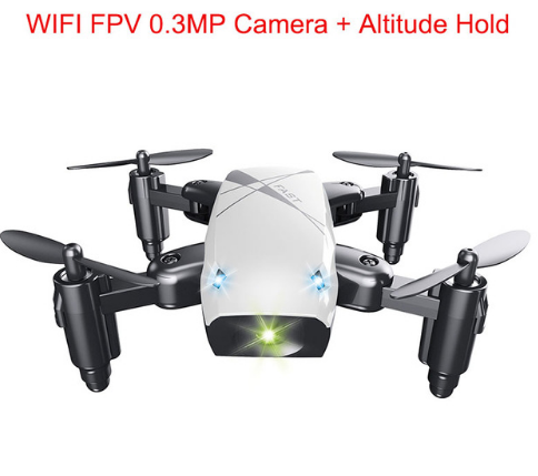 Color: White, style: Camera - Micro Foldable RC Drone 3D Bearing Steering Wheel Remote Control Quadcopter Toys With Camera WiFi APP Control Helicopter Dron Kids Gift