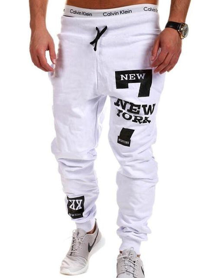 Color: White, Size: L - Mens Joggers