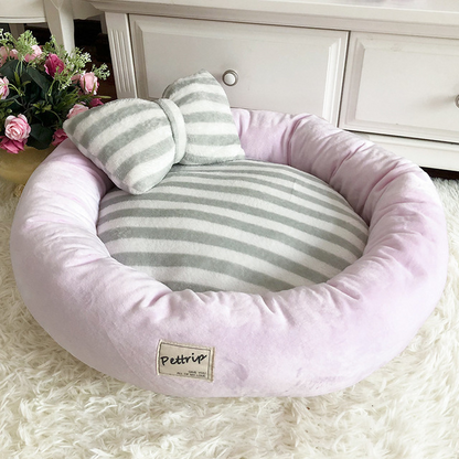 Color: Light pink, Size: M 55cm - Plush dog kennel pet kennel cat kennel