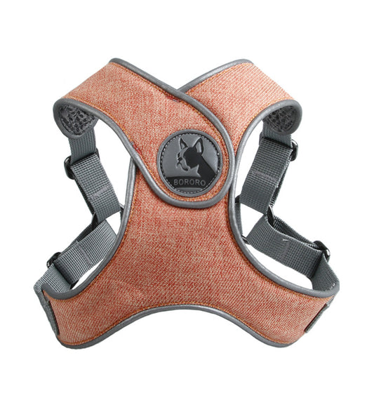 Color: Orange, Size: M - Teddy Breathable puppy breast harness