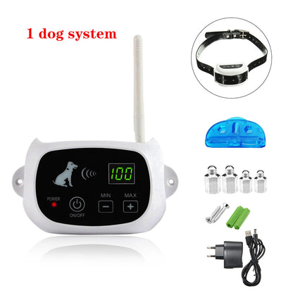 Color: White, Style: For 1 dog-UK, Model:  - Wireless Electronic Pet Fence System