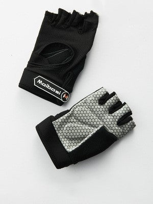 Color: Base black grey, Size: L - Weightlifting gloves breathable