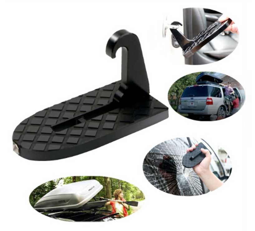 Color: Black - Car assist pedal Easy to operate on the roof work door hook roof pedal