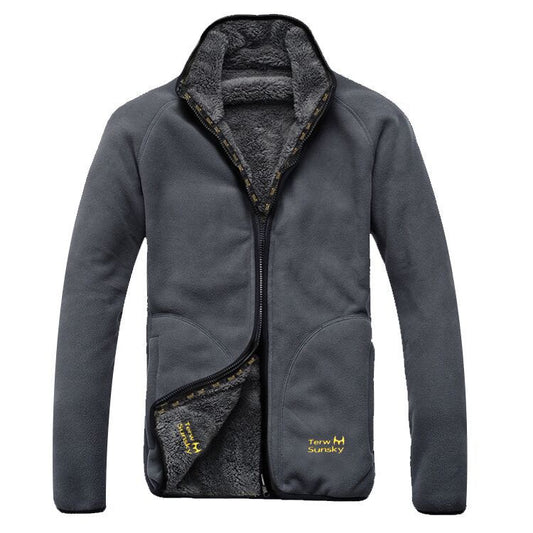 Color: TR005 Grey, Size: XXL - Autumn and winter thickened warm fleece