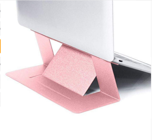 Color: Pink - MOFT invisible laptop stand Ultra-thin integrated folding flat portable stand