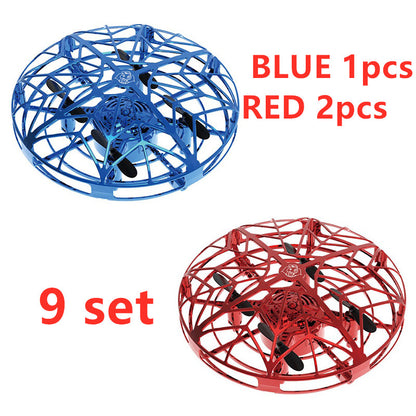 Color: 9 set - Flying Helicopter Mini Drone UFO RC Drone Infraed Induction Aircraft