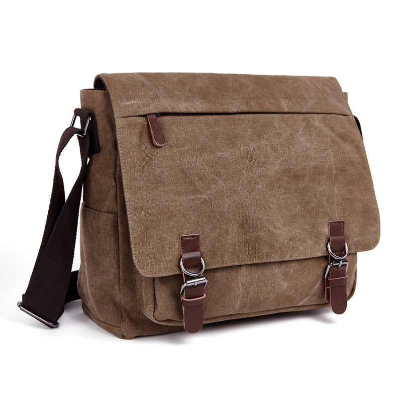 Men's single shoulder spans outdoor casual canvas bag Korean version of Korean version of single shoulder computer bag wholesale