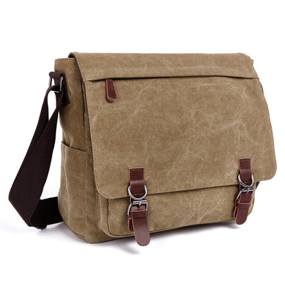 Men's single shoulder spans outdoor casual canvas bag Korean version of Korean version of single shoulder computer bag wholesale