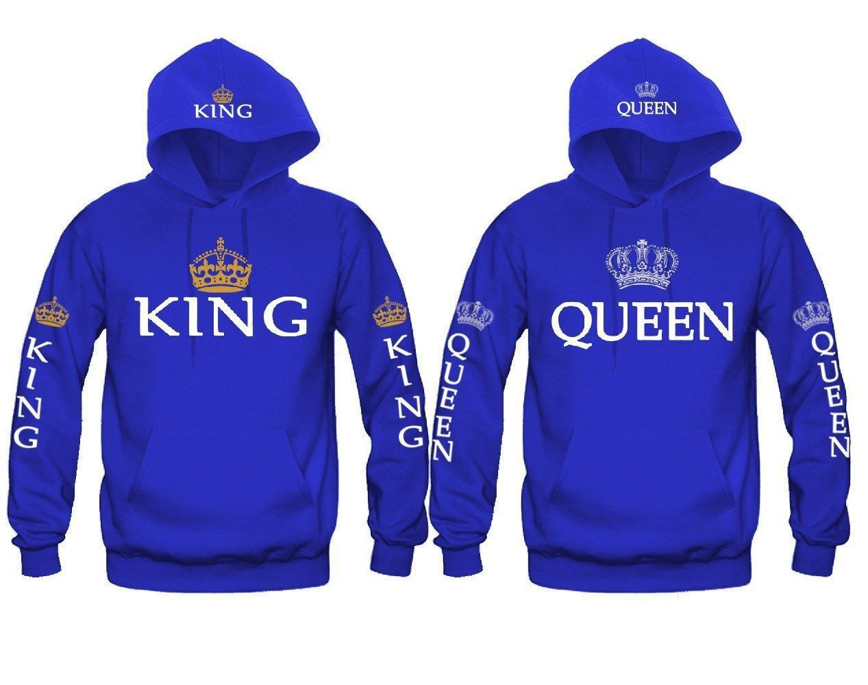 Color: KingL+QueenS, size: 1 - Blue King & Queen Hoodies