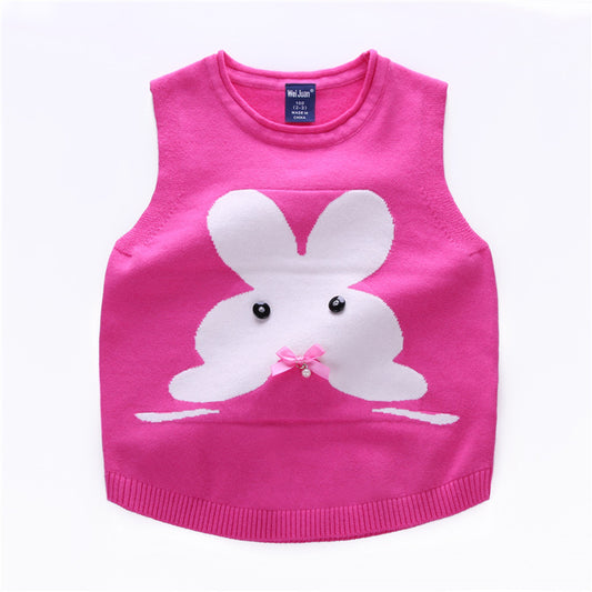 Color: Rose Red, Size: 140cm - Children's knitted vest