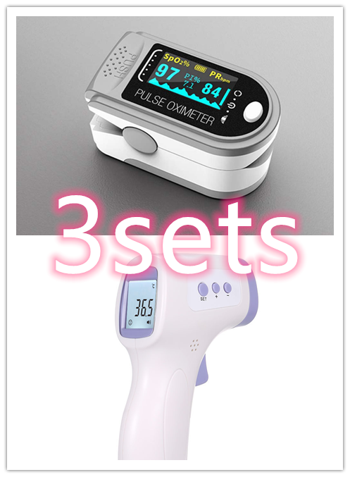 Color: Grey 3sets - Portable Blood Oxygen Monitor Finger Pulse Oximeter