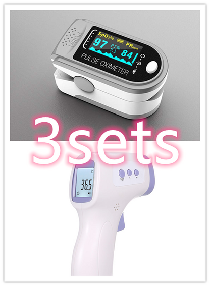 Color: Grey 3sets - Portable Blood Oxygen Monitor Finger Pulse Oximeter