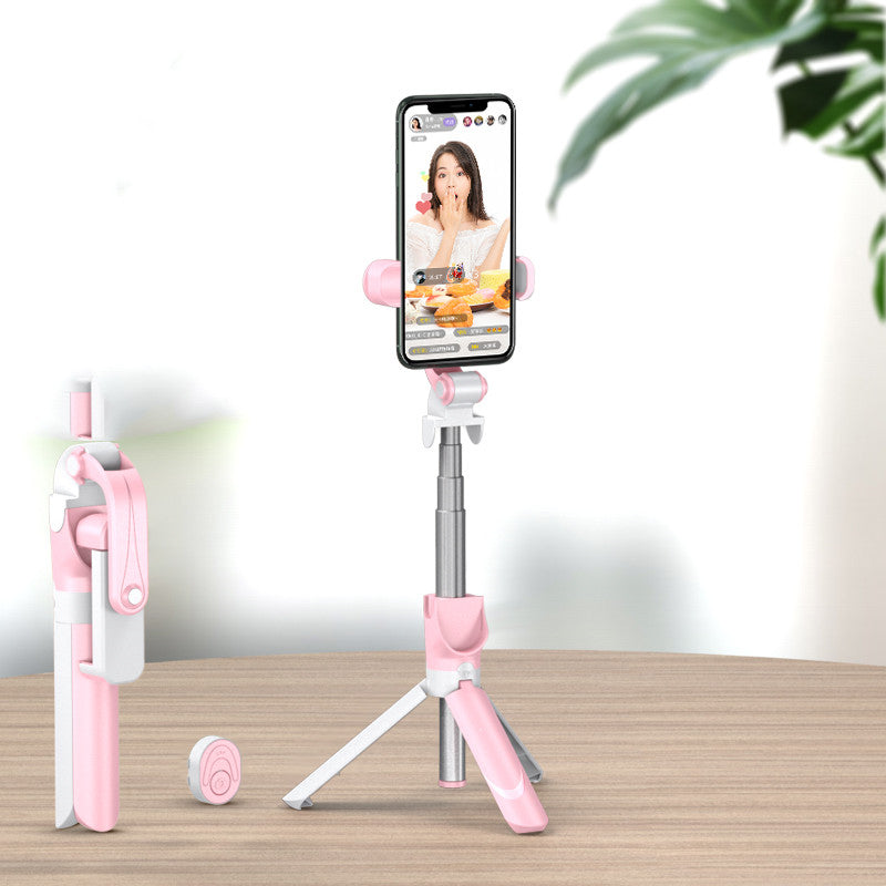 Color: Mini flash rosa: soporte en vivo para teléfono móvil Selfie stick