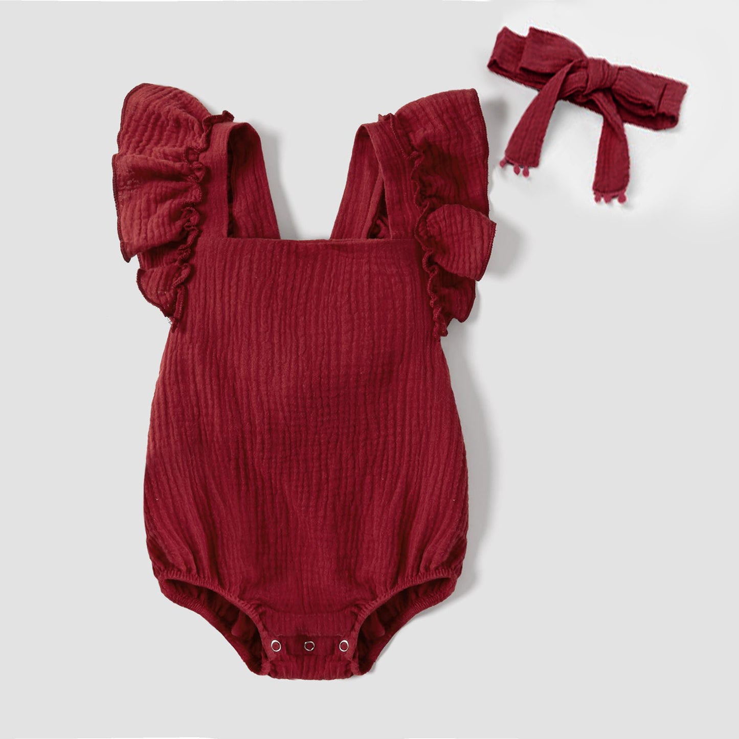 Solid color ruffled baby robe