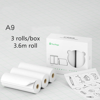 Modelo: juego de 3 rollos de 3,6 m, color: A9 blanco - Mini impresora térmica inalámbrica Bliuetooth Impresora de etiquetas adhesivas de papel