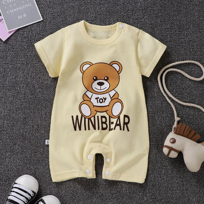 Color: Bear, Size: 90cm - Fashion Baby Cotton One-piece Cartoon Romper