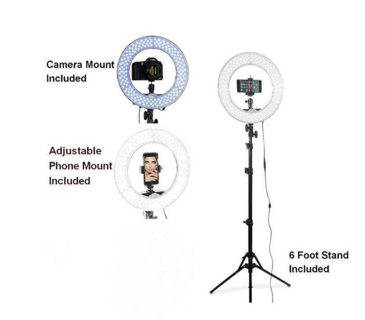 Size: 30cm+180cm, quantity: 1 set - Mobile Phone Live Selfie Anchor Round LED Fill Light